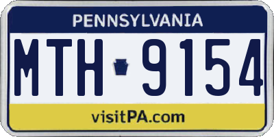 PA license plate MTH9154