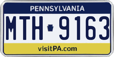 PA license plate MTH9163