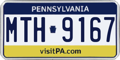 PA license plate MTH9167