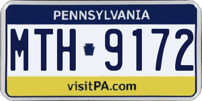 PA license plate MTH9172