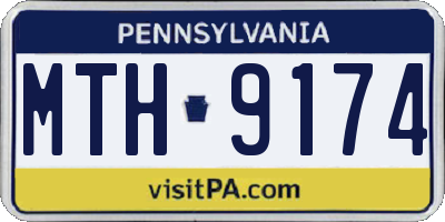 PA license plate MTH9174