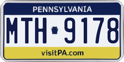 PA license plate MTH9178