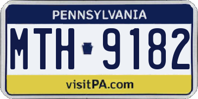 PA license plate MTH9182