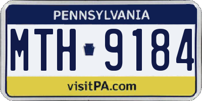 PA license plate MTH9184