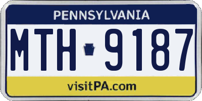 PA license plate MTH9187