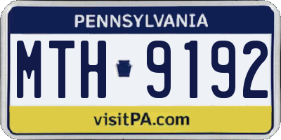 PA license plate MTH9192