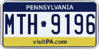 PA license plate MTH9196