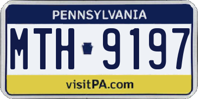 PA license plate MTH9197