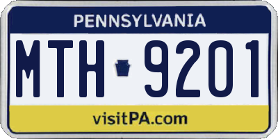 PA license plate MTH9201