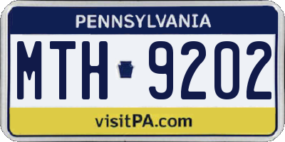 PA license plate MTH9202