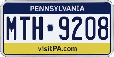 PA license plate MTH9208