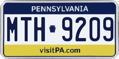 PA license plate MTH9209