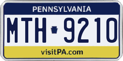 PA license plate MTH9210