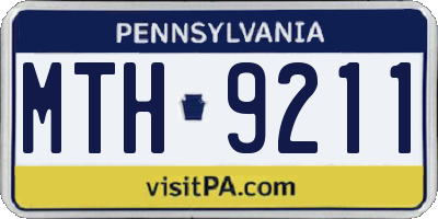 PA license plate MTH9211