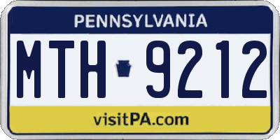 PA license plate MTH9212
