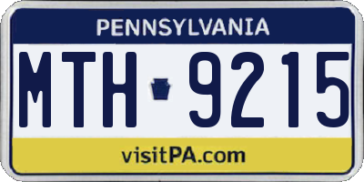 PA license plate MTH9215