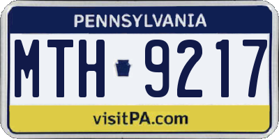 PA license plate MTH9217