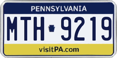 PA license plate MTH9219