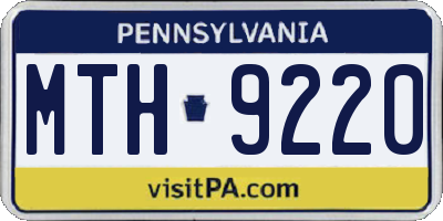 PA license plate MTH9220