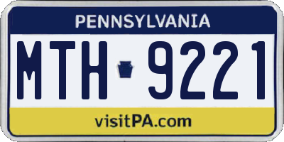 PA license plate MTH9221