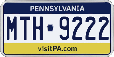 PA license plate MTH9222
