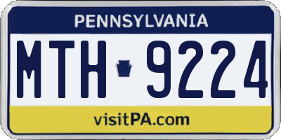 PA license plate MTH9224