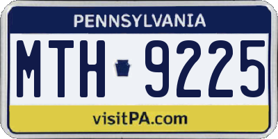 PA license plate MTH9225