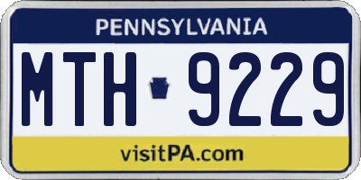 PA license plate MTH9229