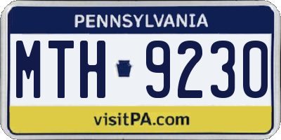 PA license plate MTH9230
