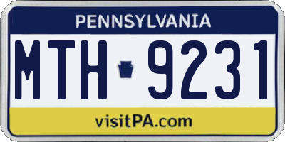 PA license plate MTH9231