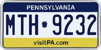 PA license plate MTH9232