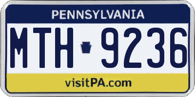 PA license plate MTH9236