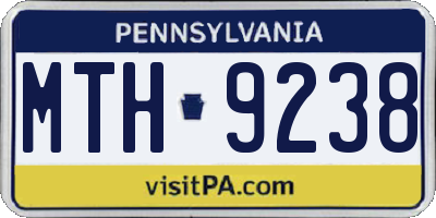PA license plate MTH9238