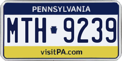 PA license plate MTH9239