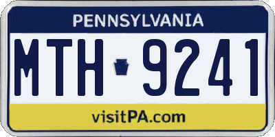 PA license plate MTH9241