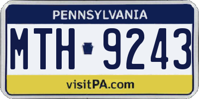 PA license plate MTH9243