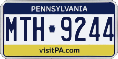 PA license plate MTH9244