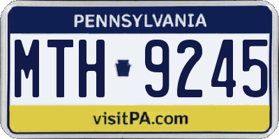 PA license plate MTH9245