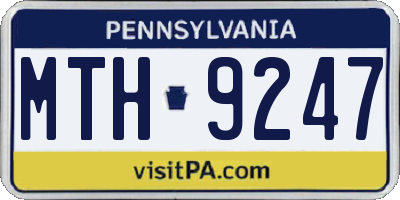 PA license plate MTH9247