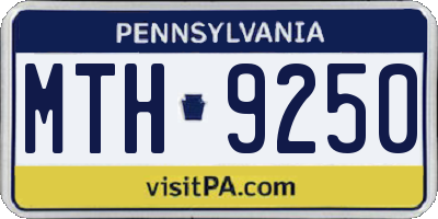 PA license plate MTH9250