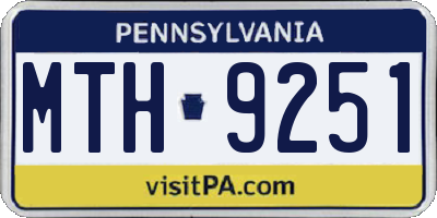 PA license plate MTH9251