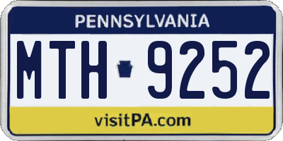 PA license plate MTH9252