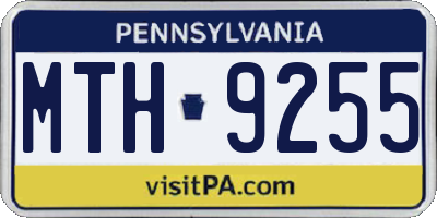 PA license plate MTH9255