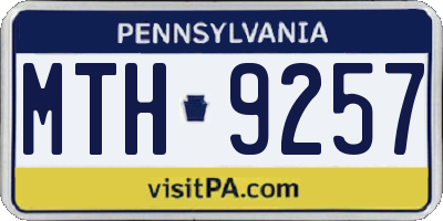 PA license plate MTH9257
