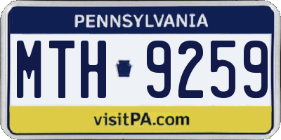 PA license plate MTH9259