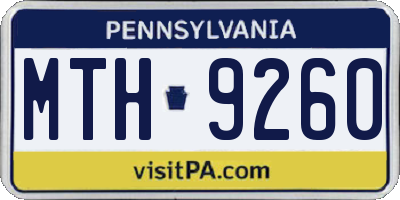 PA license plate MTH9260
