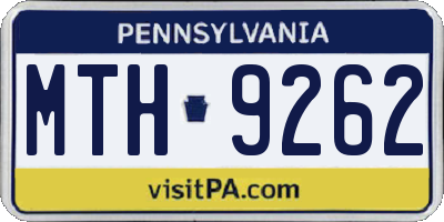 PA license plate MTH9262