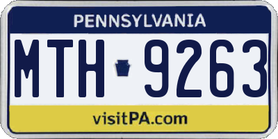 PA license plate MTH9263