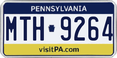 PA license plate MTH9264