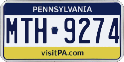 PA license plate MTH9274